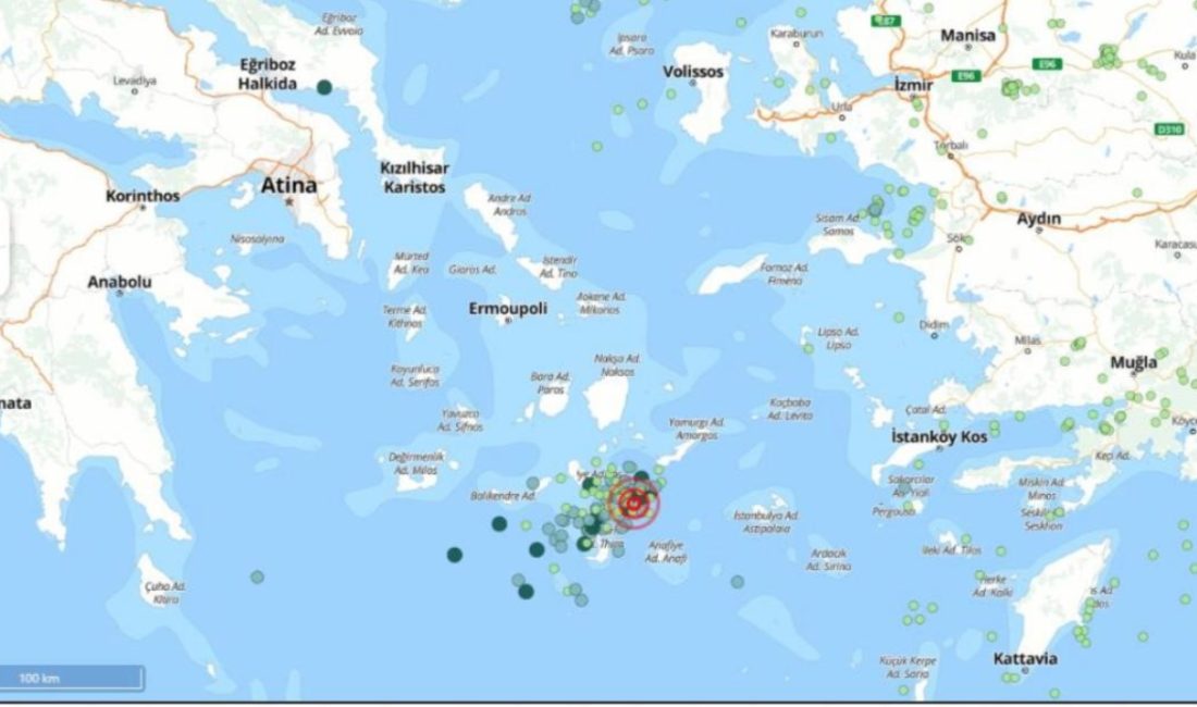 Ege Denizi’nde, 28 Ocak’tan bu yana 400’den fazla deprem meydana