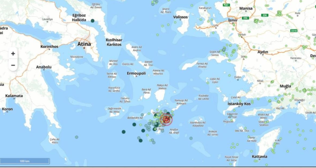 Ege Denizi’nde, 28 Ocak’tan bu yana 400’den fazla deprem meydana