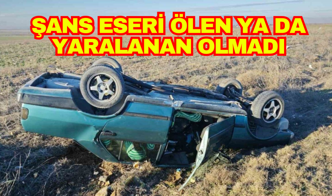 Afyonkarahisar’ın Bolvadin ilçesi girişinde kontrolden çıkarak takla atan bir otomobilde